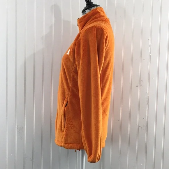 The North Face Orange Full Zip Mock Neck Jacket Womens XS Faux Fur - Picture 6 of 12